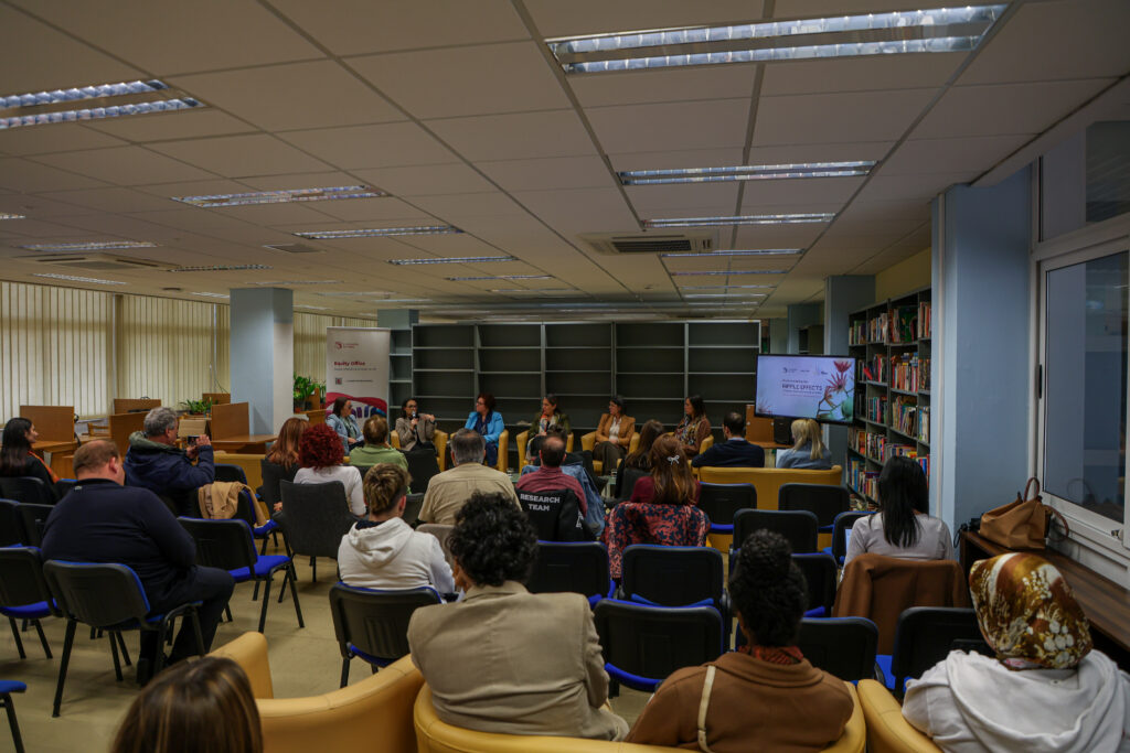 Ms Donatella Pace Olivari, Ms Alessia Cilia Portelli, Prof Clarissa Sammut Scerri, Dr Joan Camilleri, Dr Lara Dimitrijevic and Commissioner Samantha Pace Gasan on the panel discussion, ‘Understanding the Ripple Effects of Domestic Violence and Femicide on Families’