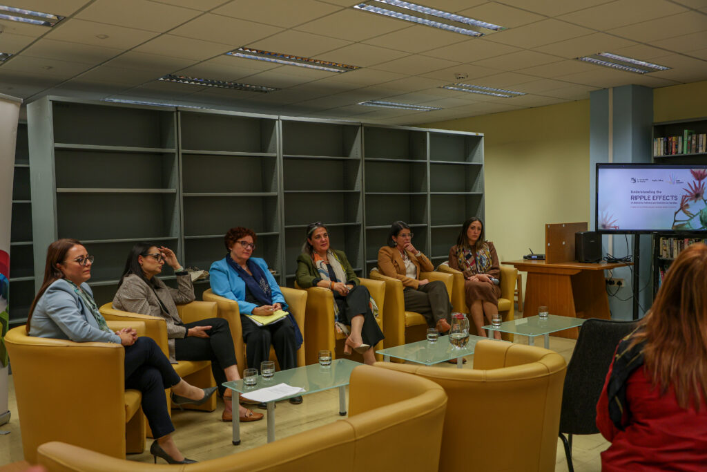 Ms Donatella Pace Olivari, Ms Alessia Cilia Portelli, Prof Clarissa Sammut Scerri, Dr Joan Camilleri, Dr Lara Dimitrijevic and Commissioner Samantha Pace Gasan on the panel discussion, ‘Understanding the Ripple Effects of Domestic Violence and Femicide on Families’